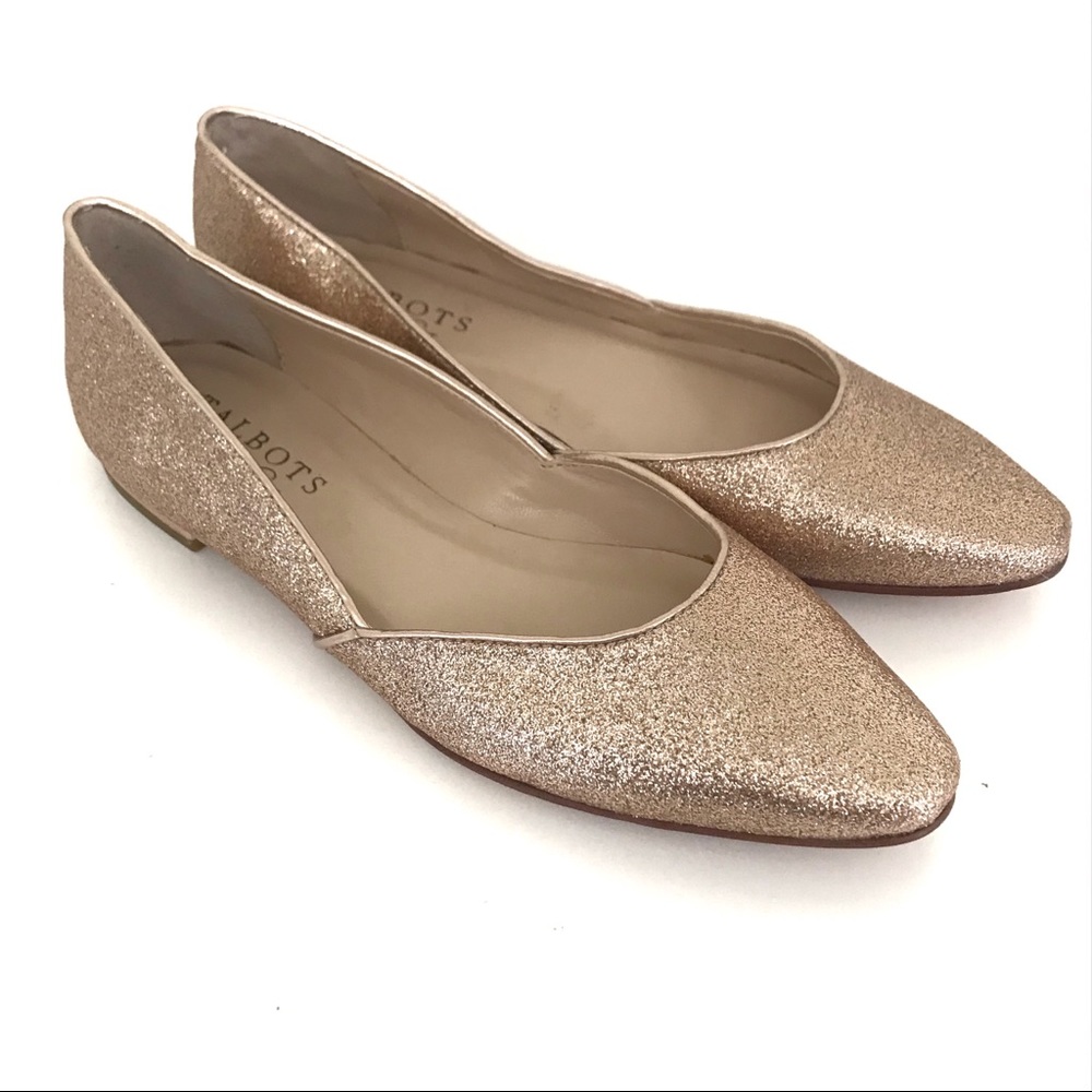 Talbots Golden Sparkle Ballerina Flats